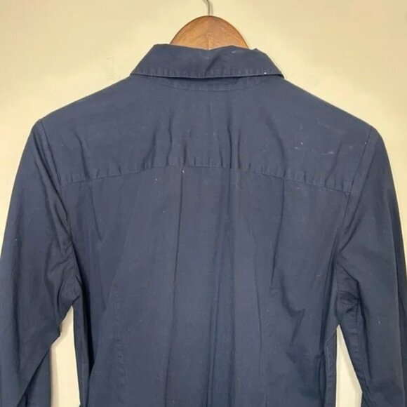 Tommy Hilfiger Poplin Button Down Shirt Dress with Belt Navy Size Large - Picture 7 of 10